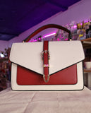 MINI BAG-BOLSA DE MANO BEIGE CON ROJO