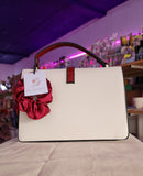 MINI BAG-BOLSA DE MANO BEIGE CON ROJO