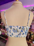 CORSET DISEÑO "FLORES AZULES" TALLA UNICA