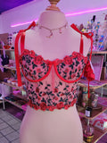 CORSET DISEÑO "ROSAS ROJAS" PIEZA UNICA