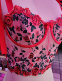 CORSET DISEÑO "ROSAS ROJAS" PIEZA UNICA