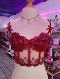 CORSET DISEÑO "ROSAS ROSAS" PIEZA UNICA