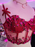 CORSET DISEÑO "ROSAS ROSAS" PIEZA UNICA