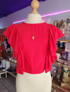 BLUSA CON OLANES "ROJA"