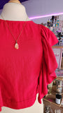 BLUSA CON OLANES "ROJA"