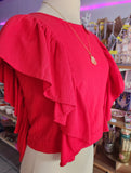 BLUSA CON OLANES "ROJA"