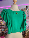 BLUSA CON OLANES "VERDE"