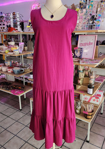 VESTIDO LARGO "ROSA MEXICANO"