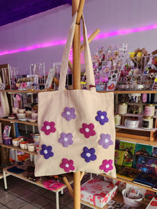 TOTE BAG PUNCHNEEDLE MAGIC "FLORES"