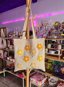 TOTE BAG PUNCHNEEDLE MAGIC "FLORES"