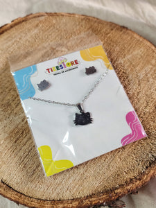 KIT DE ARETES Y COLLAR "HELLO KITY"