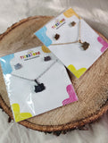 KIT DE ARETES Y COLLAR "HELLO KITY"