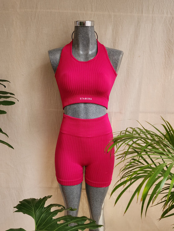 CONJUNTO DEPORTIVO ( ESPALDA CRUZADA) COLOR ROSA