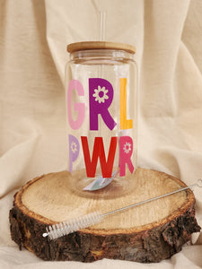 VASO DE VIDRIO "GRL PWR"