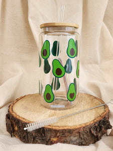 VASO DE VIDRIO "AGUACATES"