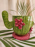 MACETA CERAMICA ¨CACTUS FLORES¨