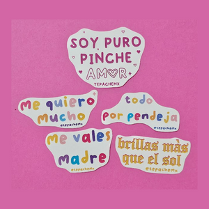 PAQUETE DE STICKERS "SOY PURO AMOR"