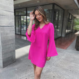 VESTIDO CORTO ROSA